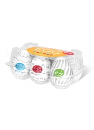 Набор из 6 мастурбаторов Tenga EGG Easy Beat с различным рельефом - Tenga - в Петрозаводске купить с доставкой