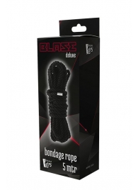 Черная веревка для шибари DELUXE BONDAGE ROPE - 5 м. - Dream Toys - купить с доставкой в Петрозаводске