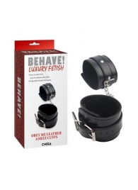 Черные оковы на ноги Obey Me Leather Ankle Cuffs - Chisa - купить с доставкой в Петрозаводске