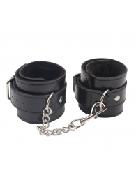 Черные оковы на ноги Obey Me Leather Ankle Cuffs - Chisa - купить с доставкой в Петрозаводске