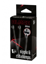Черные зажимы на соски и клитор на цепочке DELUXE NIPPLE   CLIT CLAMPS - Dream Toys - купить с доставкой в Петрозаводске