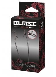 Черные зажимы на соски на цепочке BLAZE DELUXE NIPPLE CLAMPS - Dream Toys - купить с доставкой в Петрозаводске