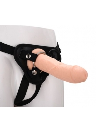 Черные трусики с телесной насадкой STRAP ON REAL DILDO - 21 см. - Dream Toys - купить с доставкой в Петрозаводске