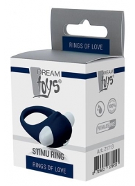 Гладкое синее эрекционное виброкольцо STIMU RING - Dream Toys - в Петрозаводске купить с доставкой