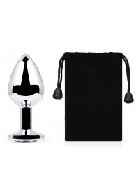 Серебристая анальная пробка с прозрачным стразом - 7,2 см. - Anal Jewelry Plug - купить с доставкой в Петрозаводске