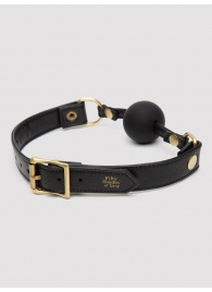 Черный кляп-шар Bound to You Faux Leather Ball Gag - Fifty Shades of Grey - купить с доставкой в Петрозаводске