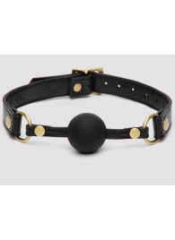 Черный кляп-шар Bound to You Faux Leather Ball Gag - Fifty Shades of Grey - купить с доставкой в Петрозаводске