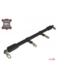 Черная металлическая распорка с кожаными ремешками и карабинами - 65 см. - Sitabella - купить с доставкой в Петрозаводске