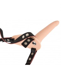 Телесный поясной страпон с вибрацией Vibrating Strap-On - 15,7 см. - Orion - купить с доставкой в Петрозаводске