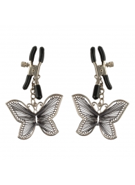 Зажимы на соски с бабочками Butterfly Nipple Clamps - Pipedream - купить с доставкой в Петрозаводске