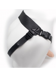 Пустотелый фаллопротез на ремешках с заклепками - 19,5 см. - LOVETOY (А-Полимер) - купить с доставкой в Петрозаводске