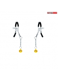 Оригинальные зажимы на соски с желтыми шариками - Notabu - купить с доставкой в Петрозаводске