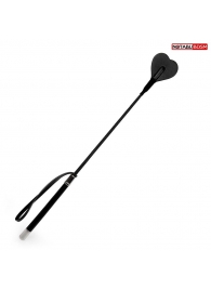 Черный стек с наконечником-сердечком - 54 см. - Notabu - купить с доставкой в Петрозаводске