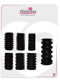Набор из 7 черных насадок PENIS SLEEVES SET - Dream Toys - в Петрозаводске купить с доставкой