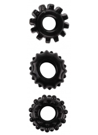 Набор из 3 черных эрекционных колец SET OF 3 COCKRINGS - Dream Toys - в Петрозаводске купить с доставкой