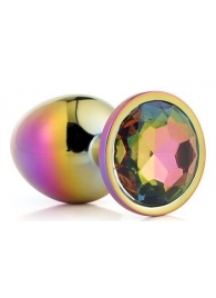 Голографическая анальная втулка с радужным кристаллом - 7,1 см. - Dream Toys - купить с доставкой в Петрозаводске
