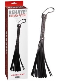 Черная многохвостая плеть Pleasure Whip - 46 см. - Chisa - купить с доставкой в Петрозаводске