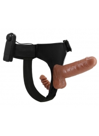 Страпон с вагинальной пробкой и вибрацией Ultra Passionate Harness - 16 см. - Baile - купить с доставкой в Петрозаводске