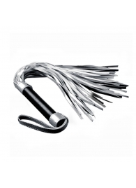 Серебристая плетка Struggle My Flogger с черной ручкой - 45 см. - Lovetoy - купить с доставкой в Петрозаводске