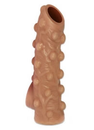 Телесная насадка с бугорками и открытой головкой Nude Sleeve M - 12 см. - KOKOS - в Петрозаводске купить с доставкой