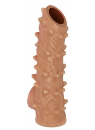 Телесная насадка с шипами и открытой головкой Nude Sleeve L - 14 см. - KOKOS - в Петрозаводске купить с доставкой