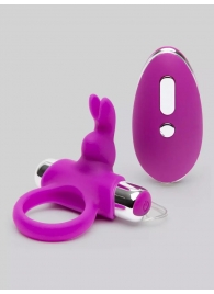 Лиловое виброкольцо с пультом ДУ Remote Control Cock Ring - Happy Rabbit - в Петрозаводске купить с доставкой