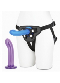 Страпон унисекс Beginners Strap-On с 2 насадками - 15 и 13 см. - Lux Fetish - купить с доставкой в Петрозаводске