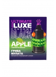 Черный стимулирующий презерватив  Грива мулата  с ароматом яблока - 1 шт. - Luxe - купить с доставкой в Петрозаводске