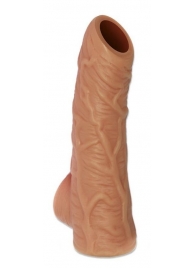 Телесная открытая насадка-реалистик с подхватом мошонки Nude Sleeve S - 10 см. - KOKOS - в Петрозаводске купить с доставкой