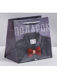 Ламинированный квадратный пакет «Мужской стиль» - 14 х 14 х 9 см. - Сима-Ленд - купить с доставкой в Петрозаводске