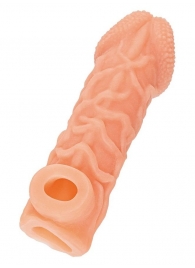 Телесная закрытая насадка с венками Cock Sleeve Size L - 17,6 см. - KOKOS - в Петрозаводске купить с доставкой