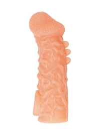 Телесная закрытая насадка с шершавой головкой Cock Sleeve Size M - 15,6 см. - KOKOS - в Петрозаводске купить с доставкой