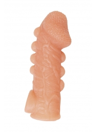 Телесная закрытая насадка с шишечками Cock Sleeve Size M - 15,6 см. - KOKOS - в Петрозаводске купить с доставкой