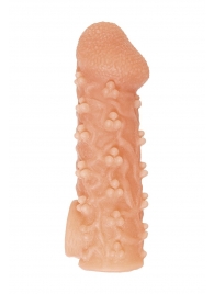 Телесная закрытая насадка с пучками шишечек Cock Sleeve Size S - 13,8 см. - KOKOS - в Петрозаводске купить с доставкой
