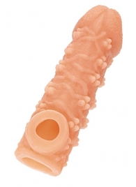 Телесная закрытая насадка с пучками шишечек Cock Sleeve Size M - 15,6 см. - KOKOS - в Петрозаводске купить с доставкой