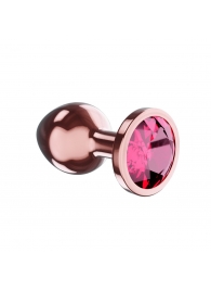 Пробка цвета розового золота с малиновым кристаллом Diamond Ruby Shine S - 7,2 см. - Lola Games - купить с доставкой в Петрозаводске