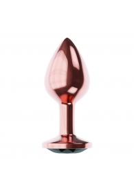 Пробка цвета розового золота с черным кристаллом Diamond Jet Shine L - 8,3 см. - Lola Games - купить с доставкой в Петрозаводске