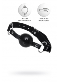 Черный кляп-шар на кожаных ремешках Anonymo - ToyFa - купить с доставкой в Петрозаводске