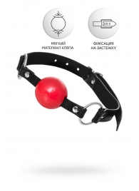 Красный кляп-шар на черных ремешках Anonymo - ToyFa - купить с доставкой в Петрозаводске