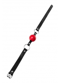 Красный кляп-шар на черных ремешках Anonymo - ToyFa - купить с доставкой в Петрозаводске