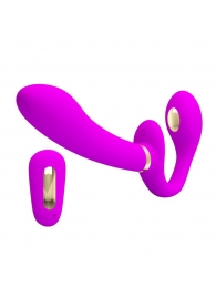 Лиловый безремневой страпон с функцией электростимуляции Thunderbird - Baile - купить с доставкой в Петрозаводске