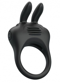 Черное эрекционное кольцо с вибрацией Davion - Baile - в Петрозаводске купить с доставкой