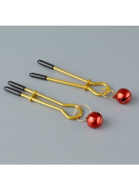 Золотистые зажимы с колокольчиками Gold - Sitabella - купить с доставкой в Петрозаводске