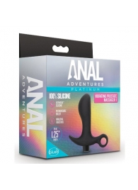 Черный анальный вибратор Silicone Vibrating Prostate Massager 01 - 10,8 см. - Blush Novelties - в Петрозаводске купить с доставкой