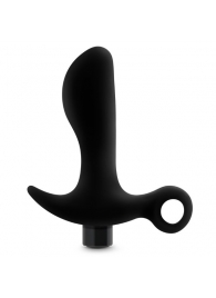 Черный анальный вибратор Silicone Vibrating Prostate Massager 01 - 10,8 см. - Blush Novelties - в Петрозаводске купить с доставкой