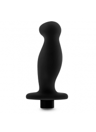 Черный анальный вибромассажёр Silicone Vibrating Prostate Massager 02 - 10,8 см. - Blush Novelties - в Петрозаводске купить с доставкой