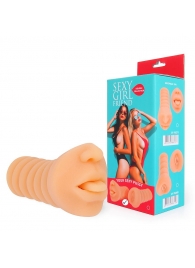 Телесный мастурбатор-ротик с высунутым язычком - Bior toys - в Петрозаводске купить с доставкой