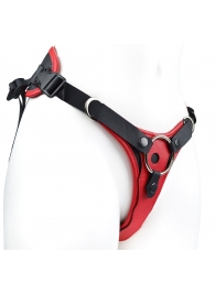 Красно-черный женский пояс с 2 способами крепления насадок - LOVETOY (А-Полимер) - купить с доставкой в Петрозаводске