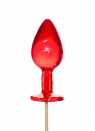 Красный леденец в форме малой анальной пробки со вкусом виски - Sosuчki - купить с доставкой в Петрозаводске