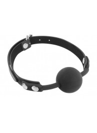 Черный силиконовый кляп-шарик на ремешках - Fetish Tentation - купить с доставкой в Петрозаводске